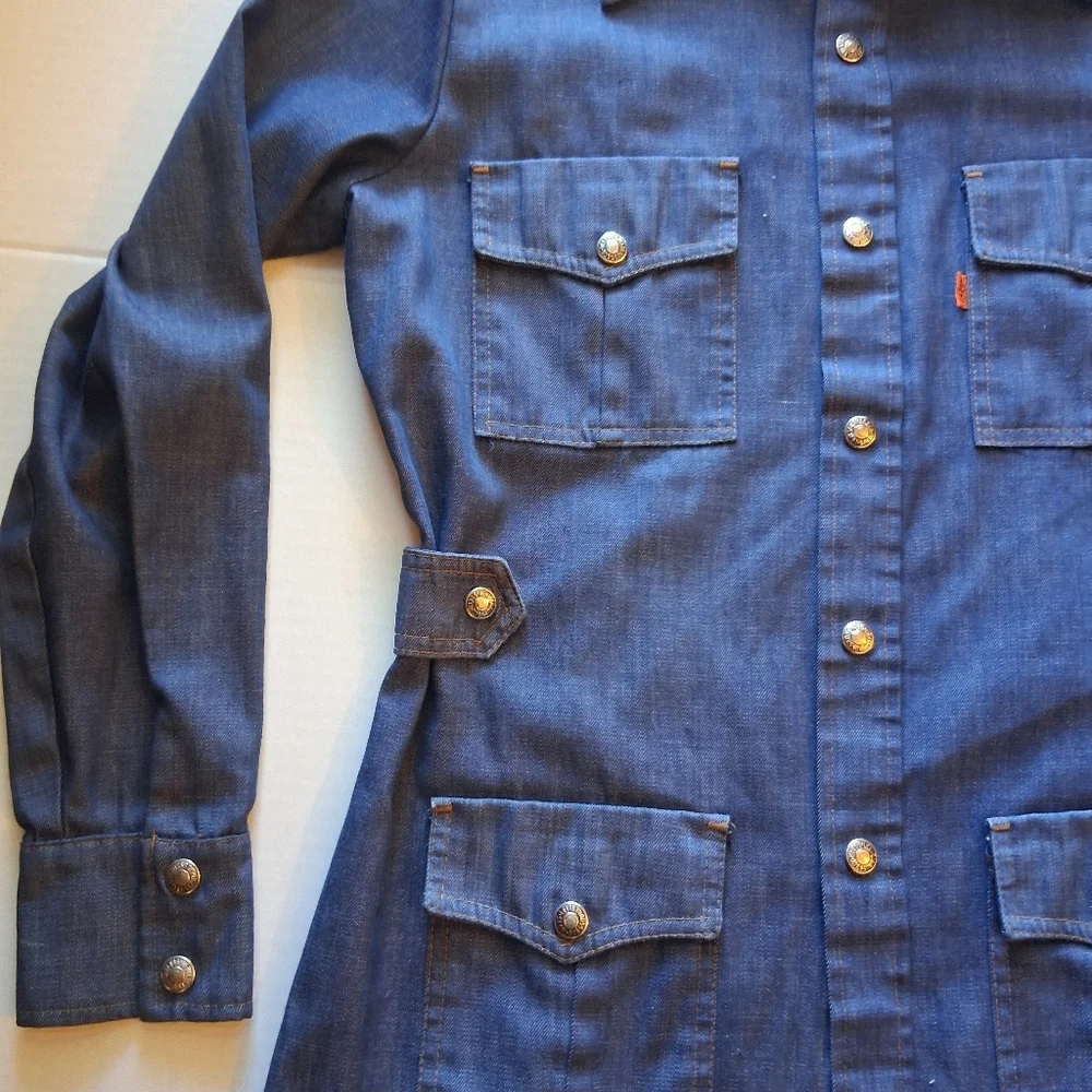 Vintage 1970'S Levi's Orange Tab Denim Field Jacket Sz M - Picture 2 of 10